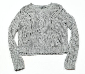 Vince Chunky Knit Hand Knitted Sweater Womens XS Gray Long Sleeve Pullover
